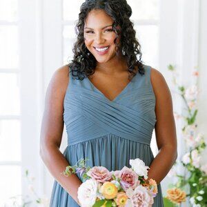 Revelry SZ 24 "Zoe" Chiffon Dress & Garment bag NWOT